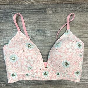 Lucky Brand Pink Floral Seamless Bra Size 34c